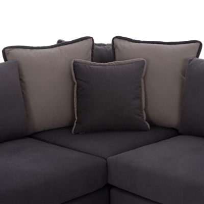 Corner sofa HOME, grey, 2pcs, left corner