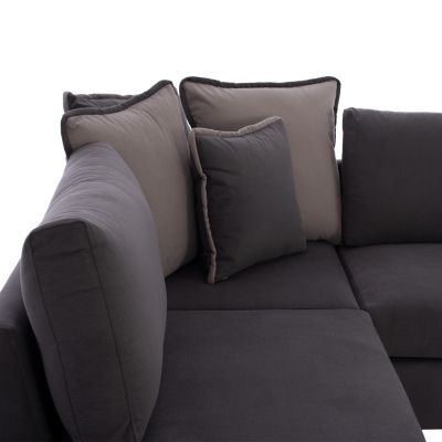 Corner sofa HOME, grey, 2pcs, left corner