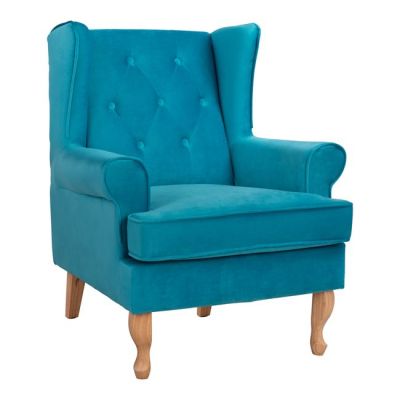 Armchair Turquoise velvet BRANDON 81x83x101cm HM3073.18