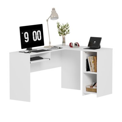 CORNER DESK SHIG HM2135.03 MDF IN WHITE 140x120x75Hcm.