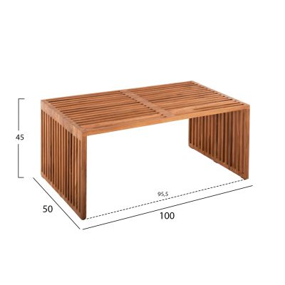 ХОЛНА МАСА NYA HM9568 ТИКОВО ДЪРВО В НАТУРАЛЕН ЦВЯТ 1 ЧАСТ 100x50x45H см.