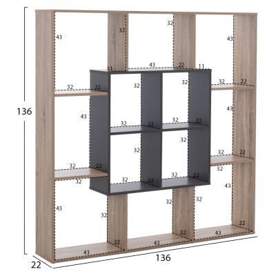 ЕТАЖ ЗА КНИЖА BRODY HM8771.02 136X22X136 СИВ