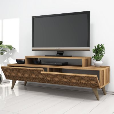 TV STAND MELAMINE HM9510.01 IN WALNUT COLOR 140x41.8x48.8Hcm.