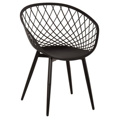 КРЕСЛО ARIADNE HM8001.22 ЧЕРЕН ПОЛИПРОПИЛЕН- ЧЕРНИ МЕТАЛНИ КРАКА 63x56x80Hcm.