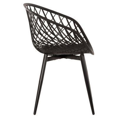 КРЕСЛО ARIADNE HM8001.22 ЧЕРЕН ПОЛИПРОПИЛЕН- ЧЕРНИ МЕТАЛНИ КРАКА 63x56x80Hcm.