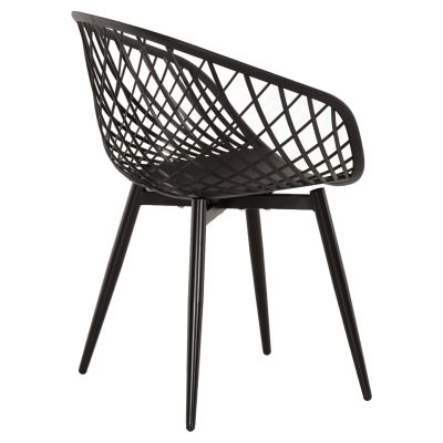 КРЕСЛО ARIADNE HM8001.22 ЧЕРЕН ПОЛИПРОПИЛЕН- ЧЕРНИ МЕТАЛНИ КРАКА 63x56x80Hcm.