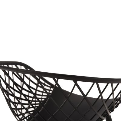 КРЕСЛО ARIADNE HM8001.22 ЧЕРЕН ПОЛИПРОПИЛЕН- ЧЕРНИ МЕТАЛНИ КРАКА 63x56x80Hcm.