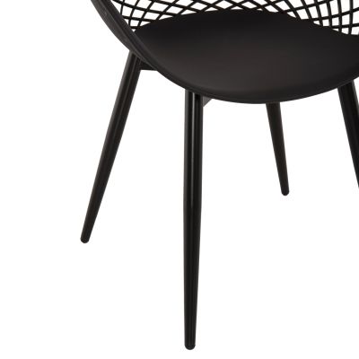 КРЕСЛО ARIADNE HM8001.22 ЧЕРЕН ПОЛИПРОПИЛЕН- ЧЕРНИ МЕТАЛНИ КРАКА 63x56x80Hcm.