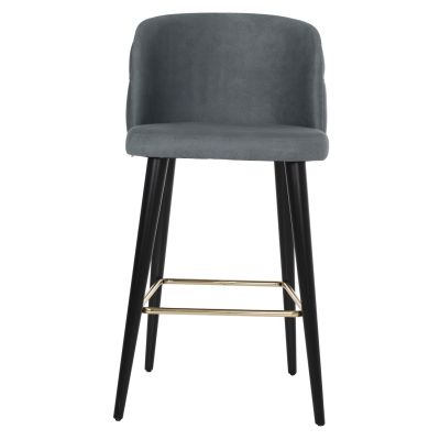 BAR STOOL MARCELLO PROFESSIONAL HM9280.20 NUBUCK-TYPE GREY WOODEN 50x58x100Hcm.