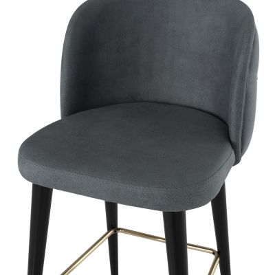 BAR STOOL MARCELLO PROFESSIONAL HM9280.20 NUBUCK-TYPE GREY WOODEN 50x58x100Hcm.