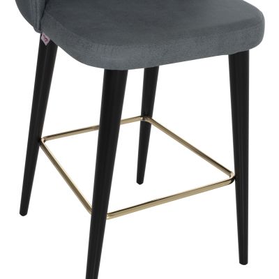 BAR STOOL MARCELLO PROFESSIONAL HM9280.20 NUBUCK-TYPE GREY WOODEN 50x58x100Hcm.