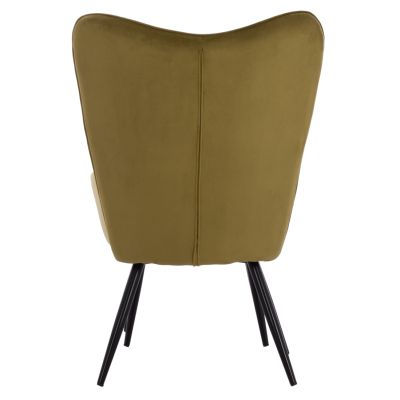 HM8918.13 armchair, olive-green velvet, footstool