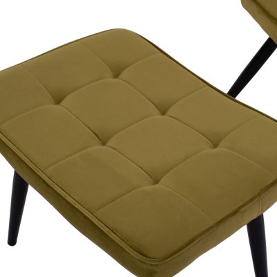 HM8918.13 armchair, olive-green velvet, footstool