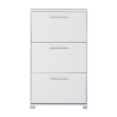 SHOE CABINET HM2221.05 3 LEVELS MELAMINE IN WHITE 62Χ24Χ110Hcm.