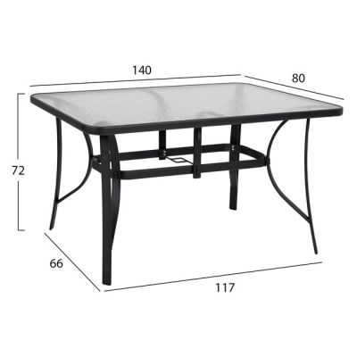 Комплект трапезна маса 5 части столове с възглавници и маса 140x80 HM10569.01 Сив