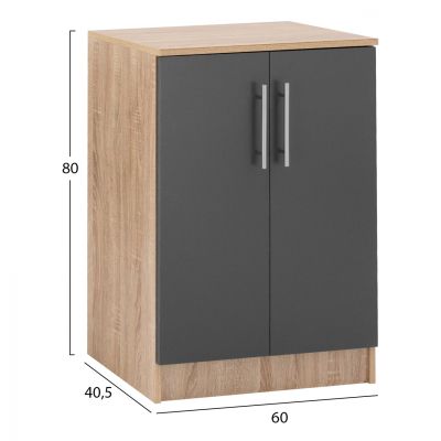 Shoe cabinet wooden HM2206.04 Sonama Grey 60x40,5x80 cm.