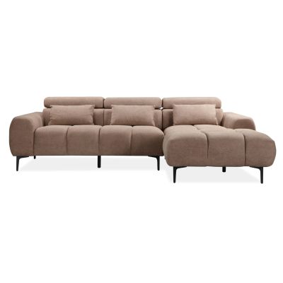 CORNER SOFA RIGHT DIVYA HM3267.01R SYNTHETIC SUEDE IN LIGHT BROWN 264x175x99Hcm.