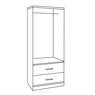 Wardrobe 2 Door with 2 drawers HM338.02 Sonama 80x42x181