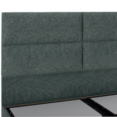 HM622.07 bed, nubuck-type green fabric, storage, 160x200