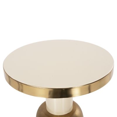 SIDE TABLE AMBUR HM4238.03 METAL IN ECRU-GOLD Φ40,5x62Hcm.