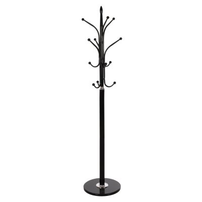 FLOOR STANDING HANGER HM9573.01 METALLIC 13 HANGING POSITIONS-BLACK Φ37x180Hcm.