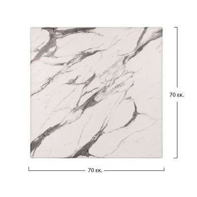 Table Desktop Werzalit 70x70 Marble White-Grey 5657 HM5230.11