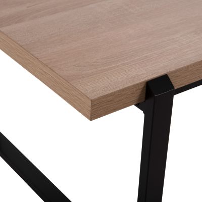 COFFEE TABLE SHABEN HM9585.03 MDF IN SONOMA TABLETOP-BLACK METAL BASE 120x60X46Hcm.