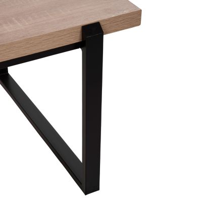 COFFEE TABLE SHABEN HM9585.03 MDF IN SONOMA TABLETOP-BLACK METAL BASE 120x60X46Hcm.