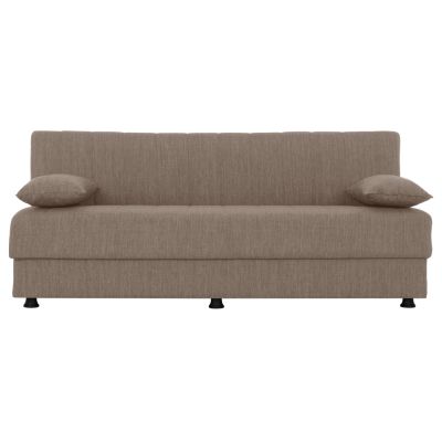 Hm3239.04 ANDRI three-seater sofa-bed, beige fabric, short legs, without arms