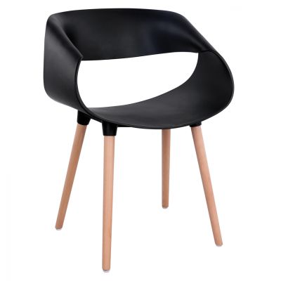 Polypropylene Armchair Maggie HM8600.02 in Black color 59x53x80 cm