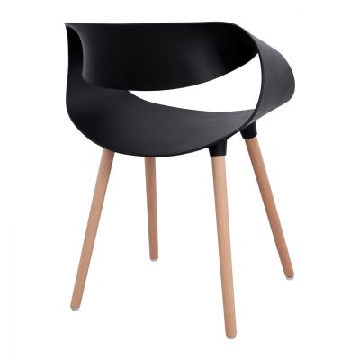 Polypropylene Armchair Maggie HM8600.02 in Black color 59x53x80 cm