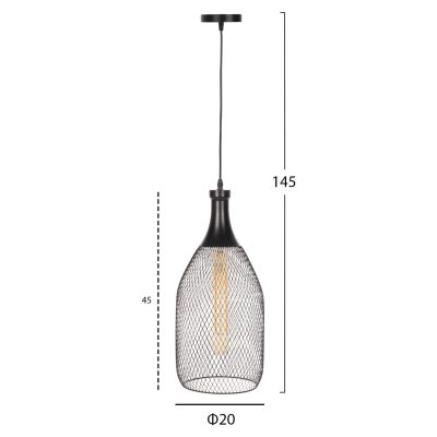 ПАНЕЛ HM4105 ЧЕРНА МЕТАЛНА МРЕЖА КАПА Φ20x145Hcm.