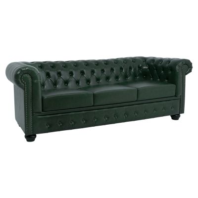 Sofa 3 Seater T. Chesterfield HM3009.08 PU Cypress Green 208x90x73 cm.