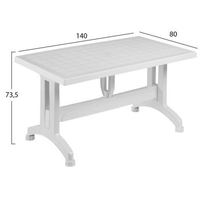 Set 5 pieces Table & Polypropylene chair rattan in white color HM10576.04