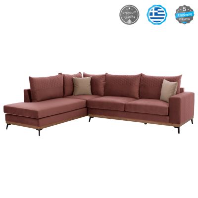 MESINA corner sofa, dusty pink, high leg, 2pcs, left corner