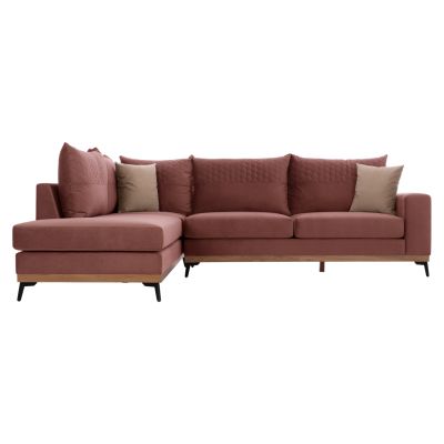 MESINA corner sofa, dusty pink, high leg, 2pcs, left corner