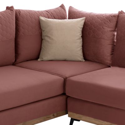 MESINA corner sofa, dusty pink, high leg, 2pcs, left corner