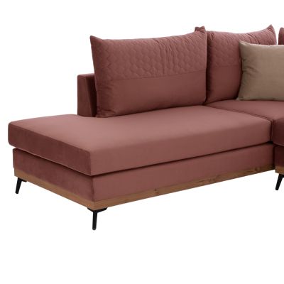 MESINA corner sofa, dusty pink, high leg, 2pcs, left corner