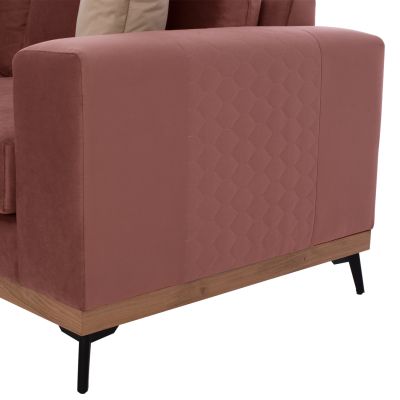 MESINA corner sofa, dusty pink, high leg, 2pcs, left corner