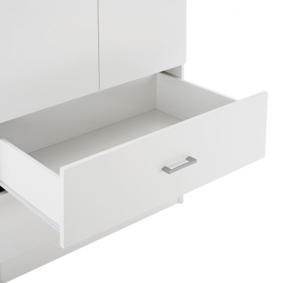 WARDROBE 2 DOORS WITH 2 DRAWERS HM338.05 WHITE 80Χ42,5Χ180,5Υ cm.