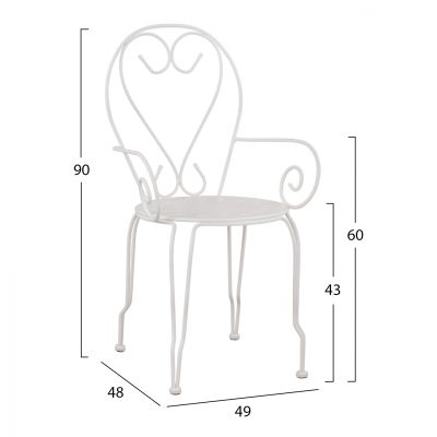 Метално кресло Amore White HM5008.12 49x48x90 см