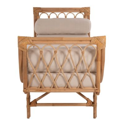 OUTDOOR LOUNGE SOFA CHARMELLA HM9659 NATURAL RATTAN-BEIGE CUSHIONS 187x69x76Hcm.