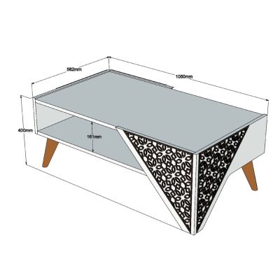 ХОЛНА МАСА МЕЛАМИН HM9498.01 В ЕСТЕСТВЕН ДЪБ-CNC РЕЛЕФНИ ЪГЛИ 105x58x40Hcm.