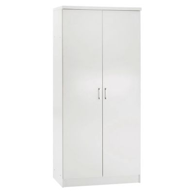 WARDROBE WITH 2 DOORS IN WHITE HM368.05 80x43x181 cm.