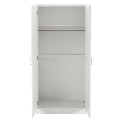 WARDROBE WITH 2 DOORS IN WHITE HM368.05 80x43x181 cm.