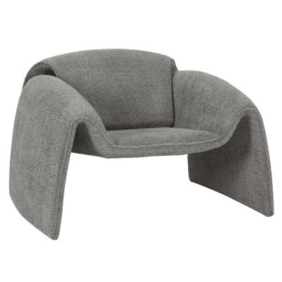 ARMCHAIR LAFORGE HM9679.01 GREY BOUCLE FABRIC-METAL FRAME 100x83x66Hcm.