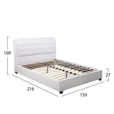 Bed Odalys with White PU HM549.01 150x200 cm