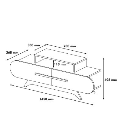 TV FURINITURE SET HM11854 MELAMINE IN WHITE-WALNUT