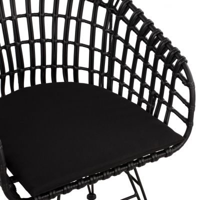 Фотьойл тип гнездо металик Allegra HM5456.02 Wicker Black 59x56.5x83cm