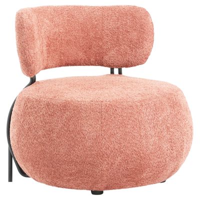 LOUNGE CHAIR ROUND KARSEN HM9598.02 PINK BOUCLE FABRIC 75x75x75H cm.